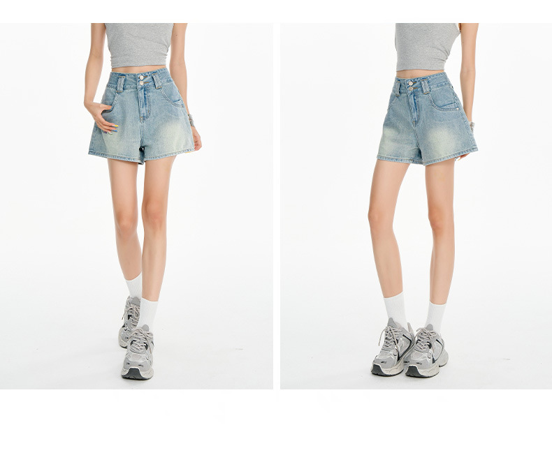 Shorts de cintura elevada minimalistas acampanados