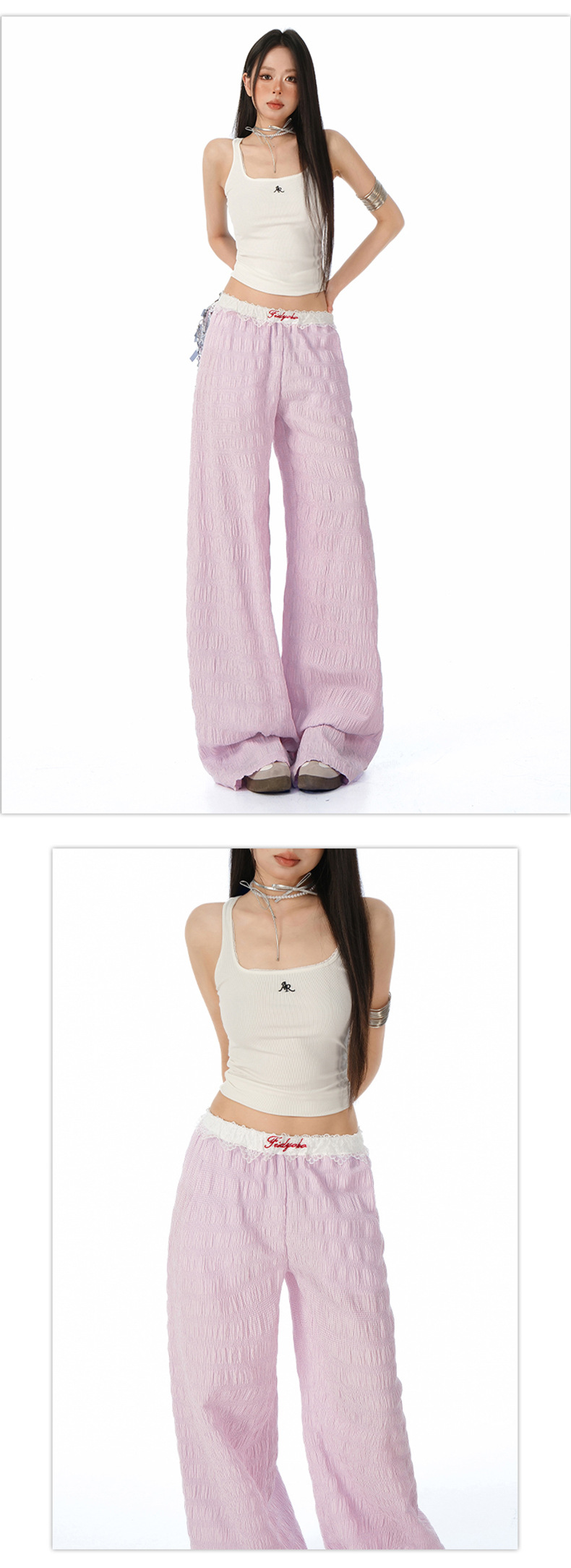 Pantalones palazzo fluidos para mujer
