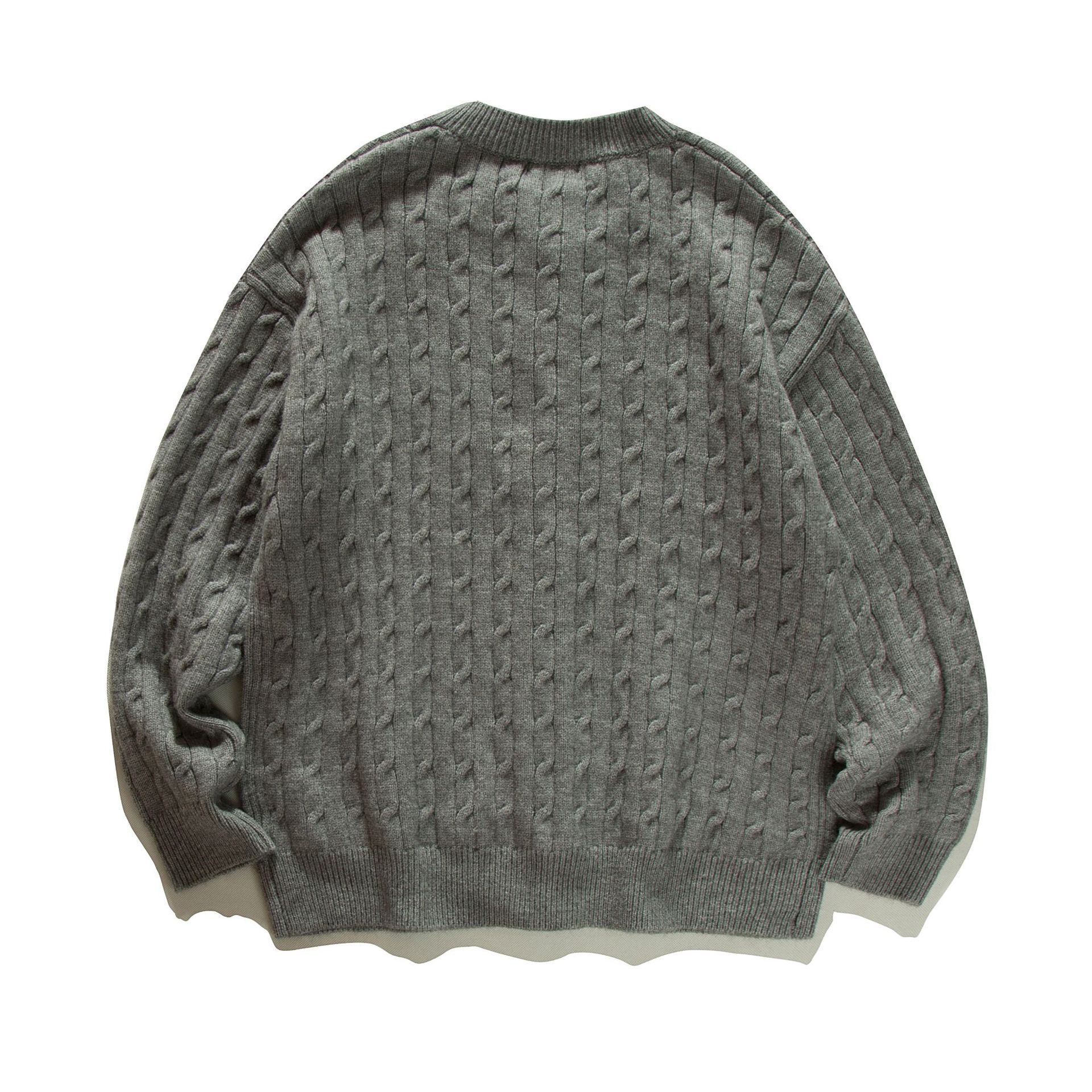 Cárdigan jacquard de acrílico con ajuste holgado y manga larga