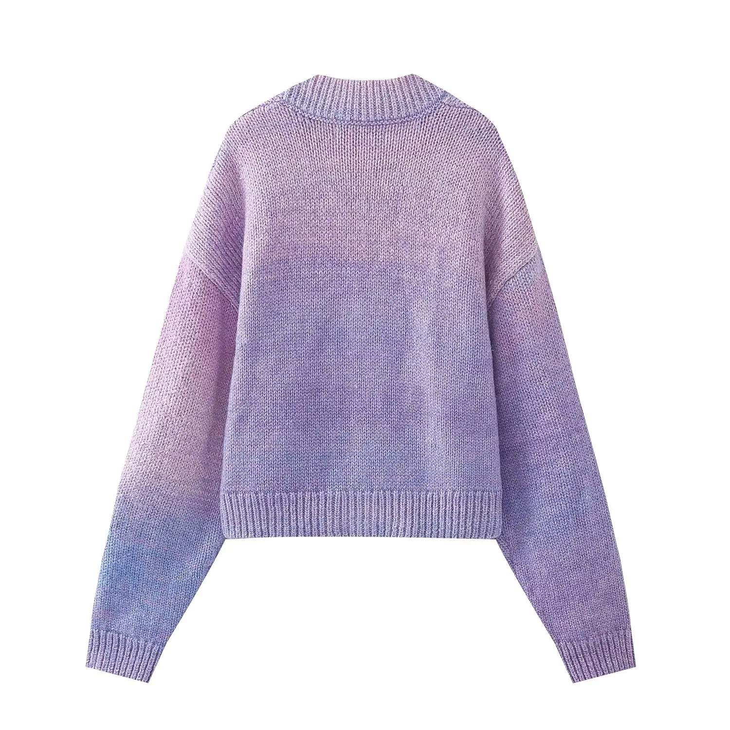 Damas cardigan holgado de otoño con escote profundo, botones frontales y diseño de remolinos