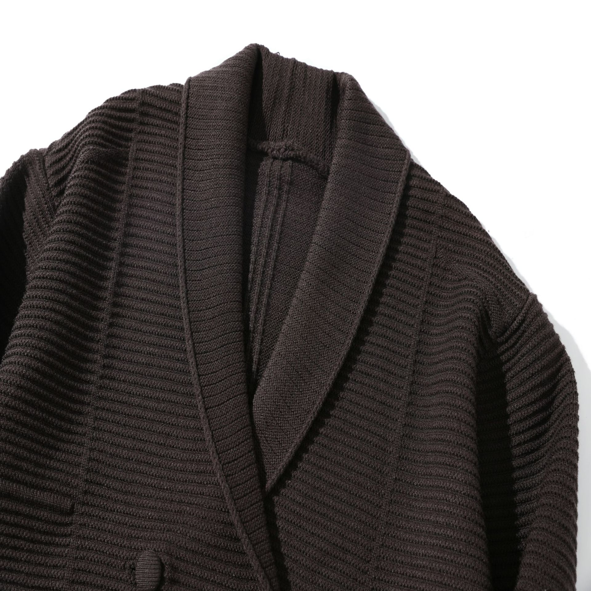 Cardigan oversized de manga larga de jacquard de nailon de ropa de trabajo japonesa
