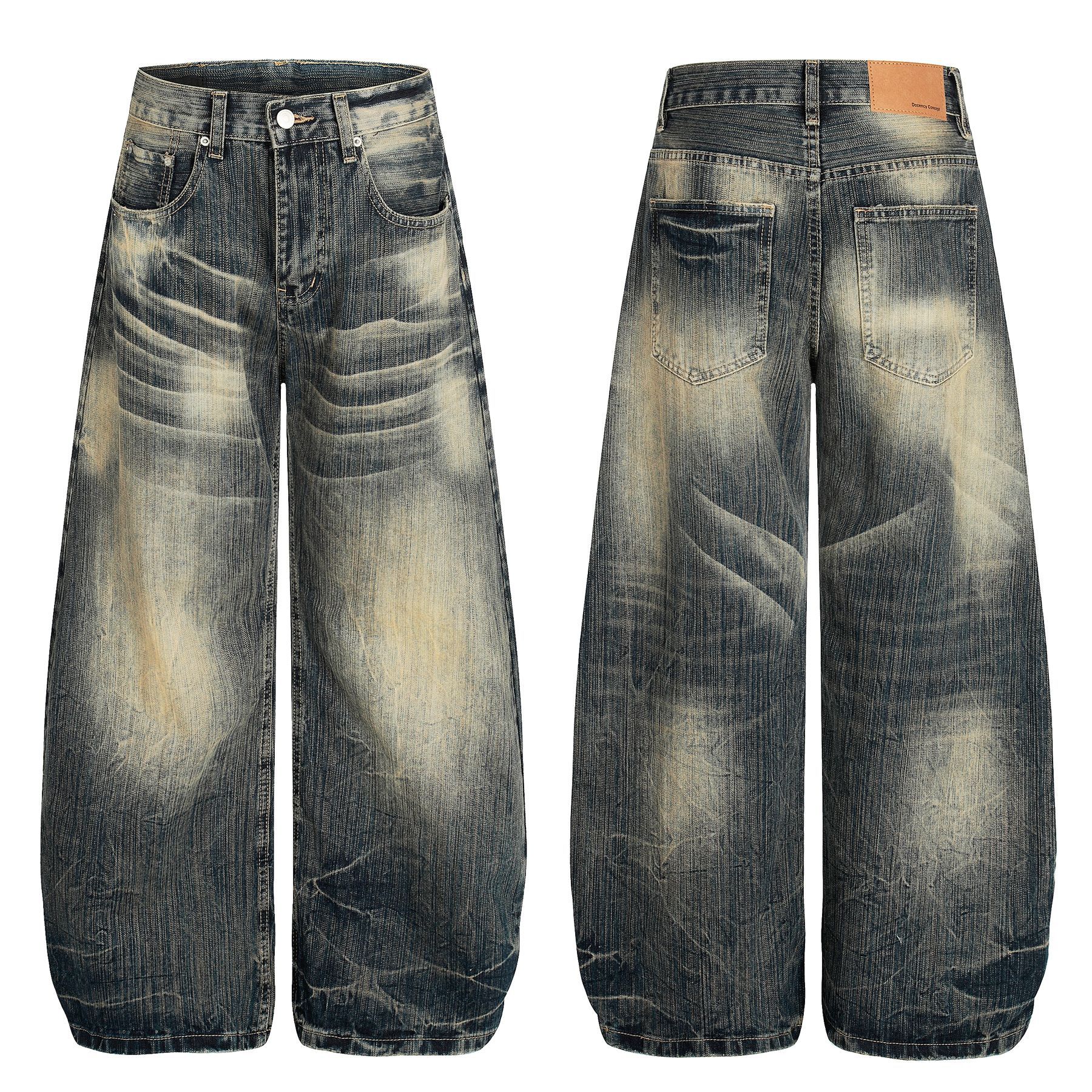 Pantalones palazzo holgados desgastados de estilo urbano