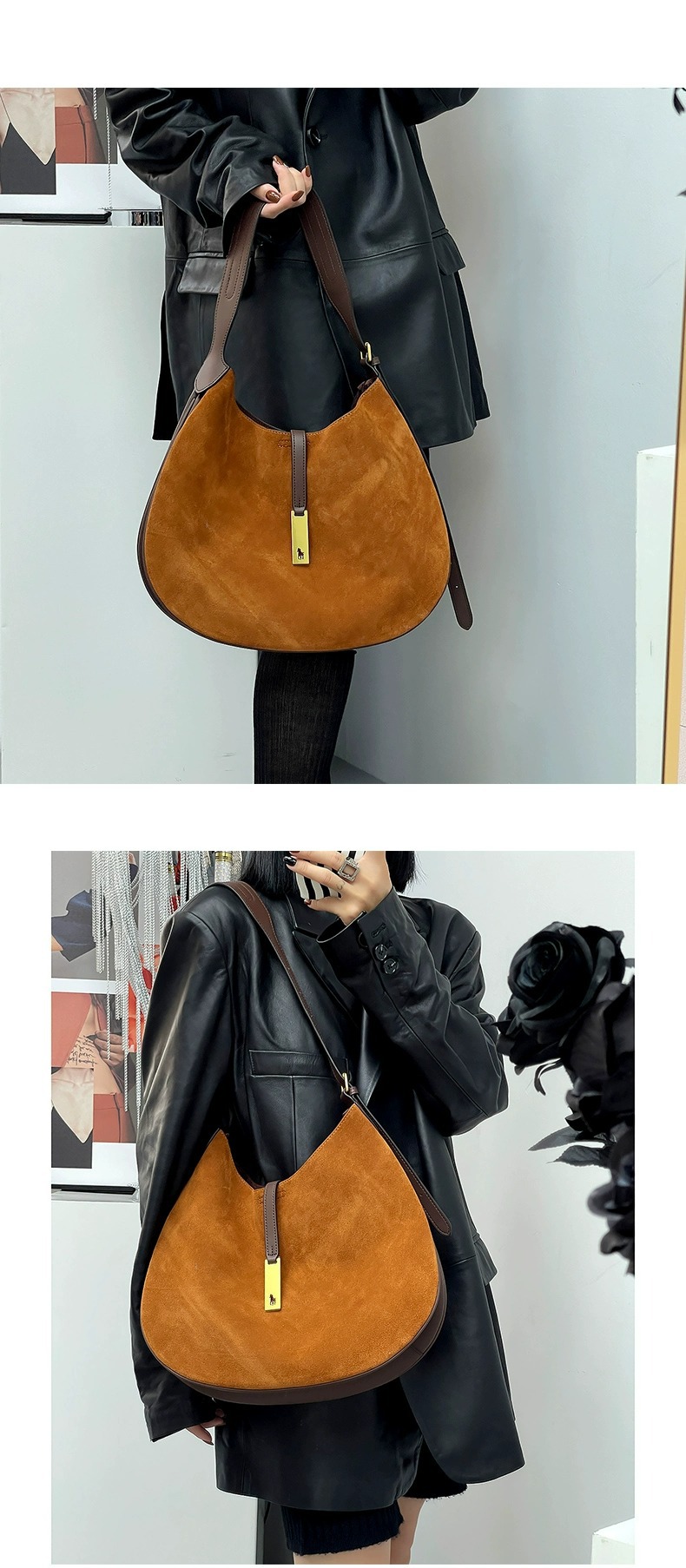 Bolso Carryall Holgado con Fruncido para Mujer
