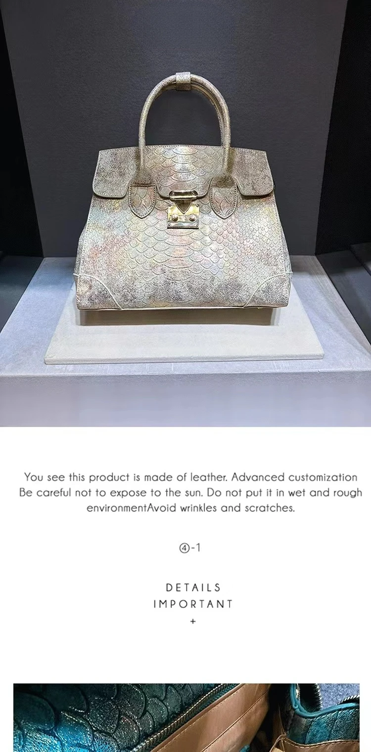 Bolso bandolera oversize para mujer con estampado de reptil