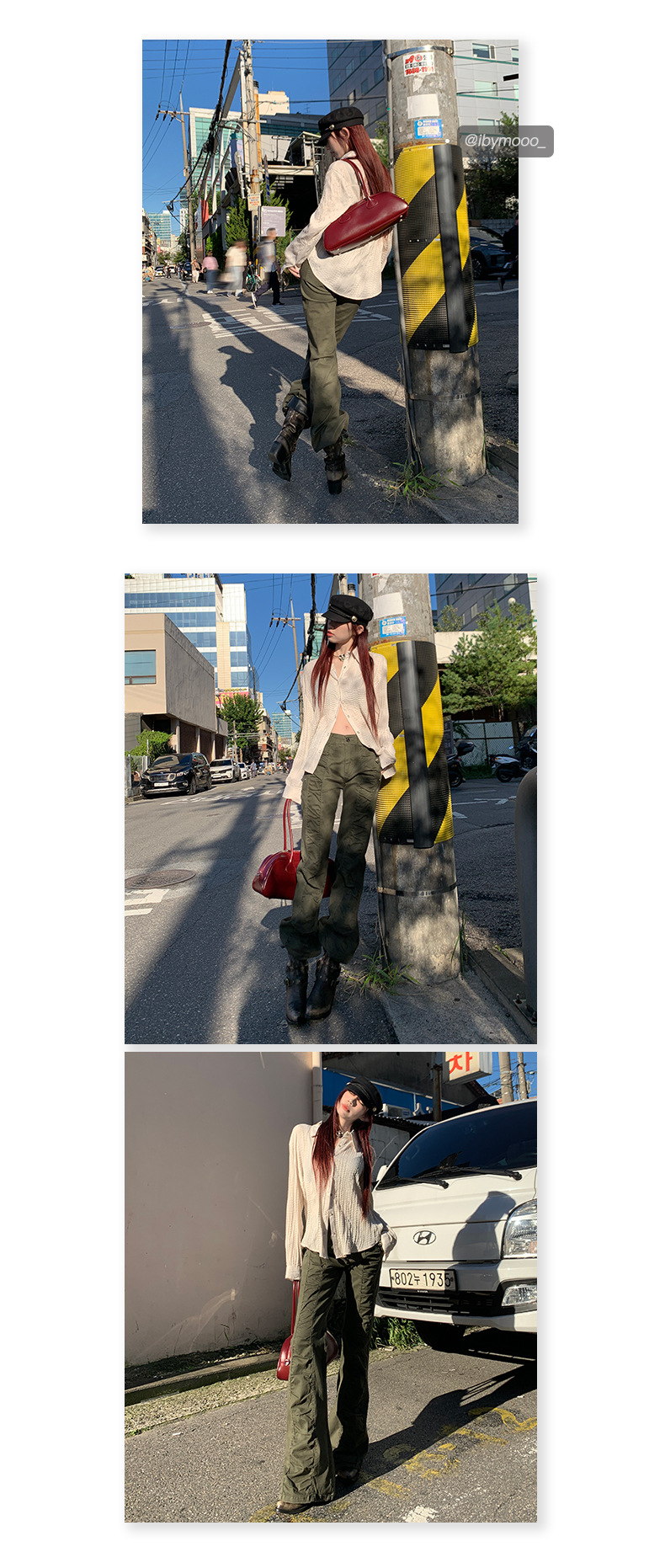Pantalones maxi acampanados de talle bajo estilo callejero para mujer