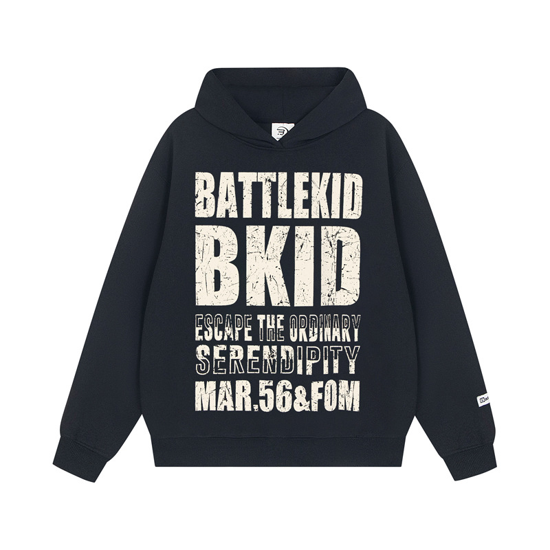 Sudadera con capucha de manga larga con tipografía urbana