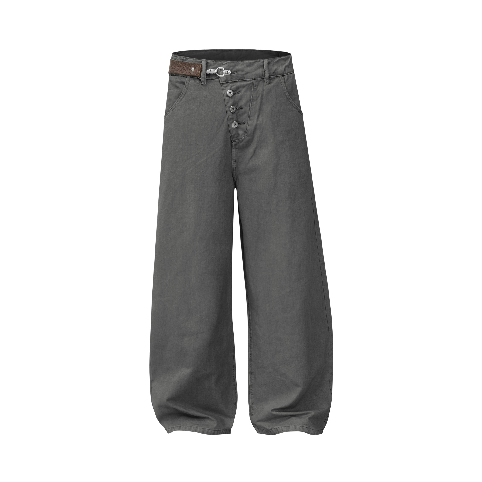 Vaqueros de algodón vintage asimétricos oversized para hombre