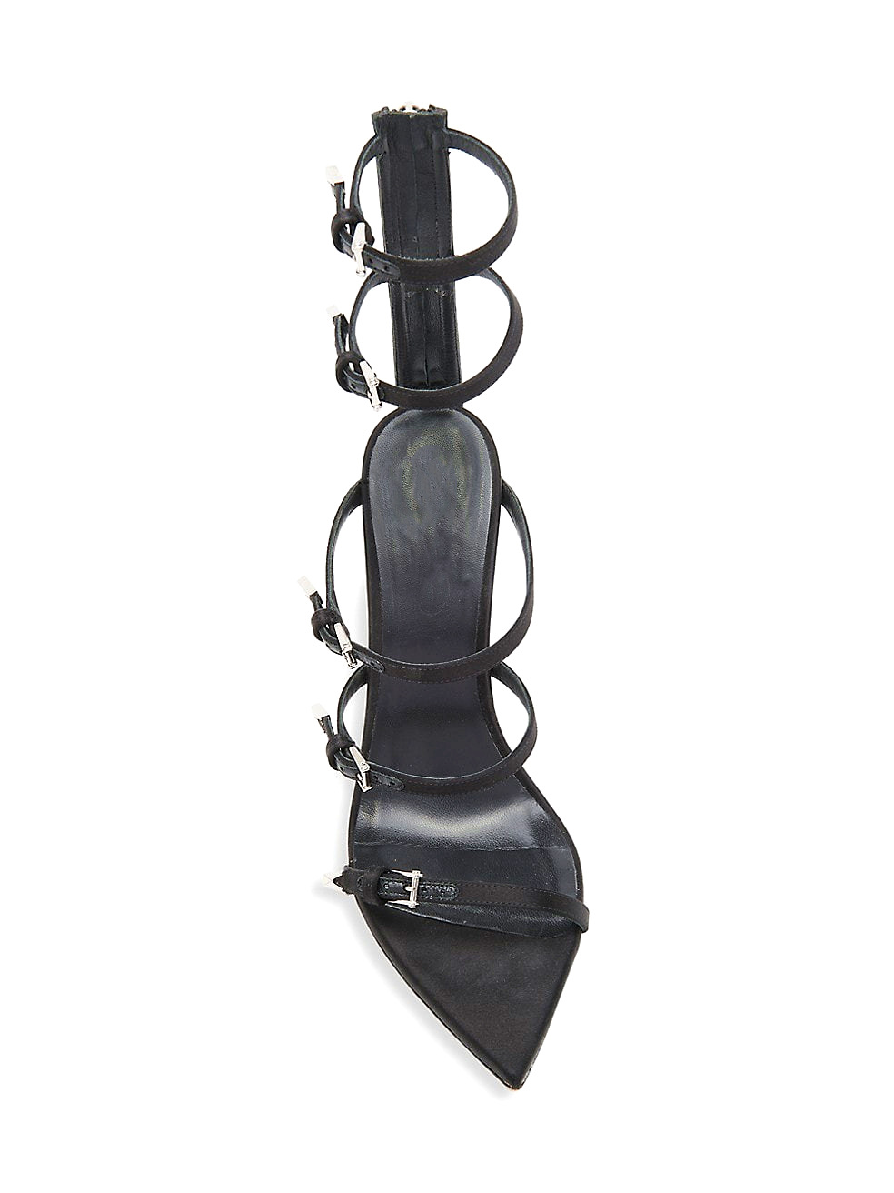 Sandalias de ajuste ancho de tacón stiletto para mujer con punta almendra y tiras