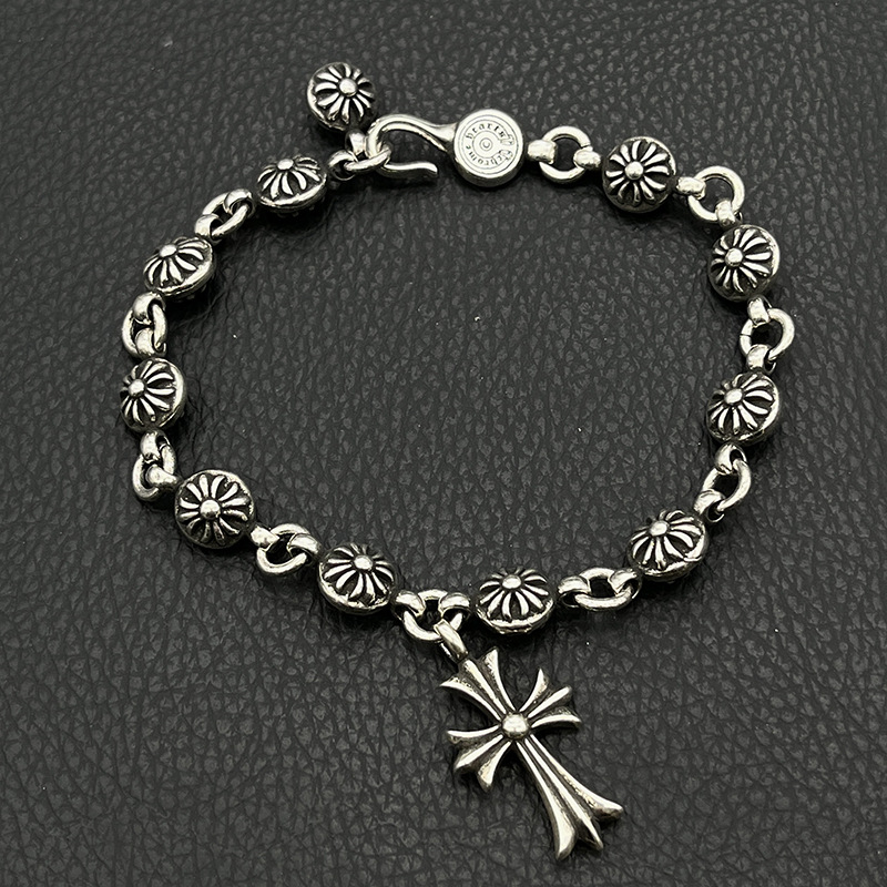 Pulsera retro de crucifijo de cobre