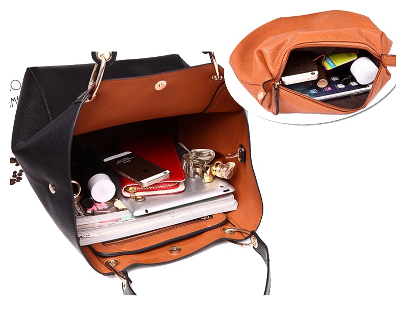 Bolso bandolera espacioso de poliuretano para damas