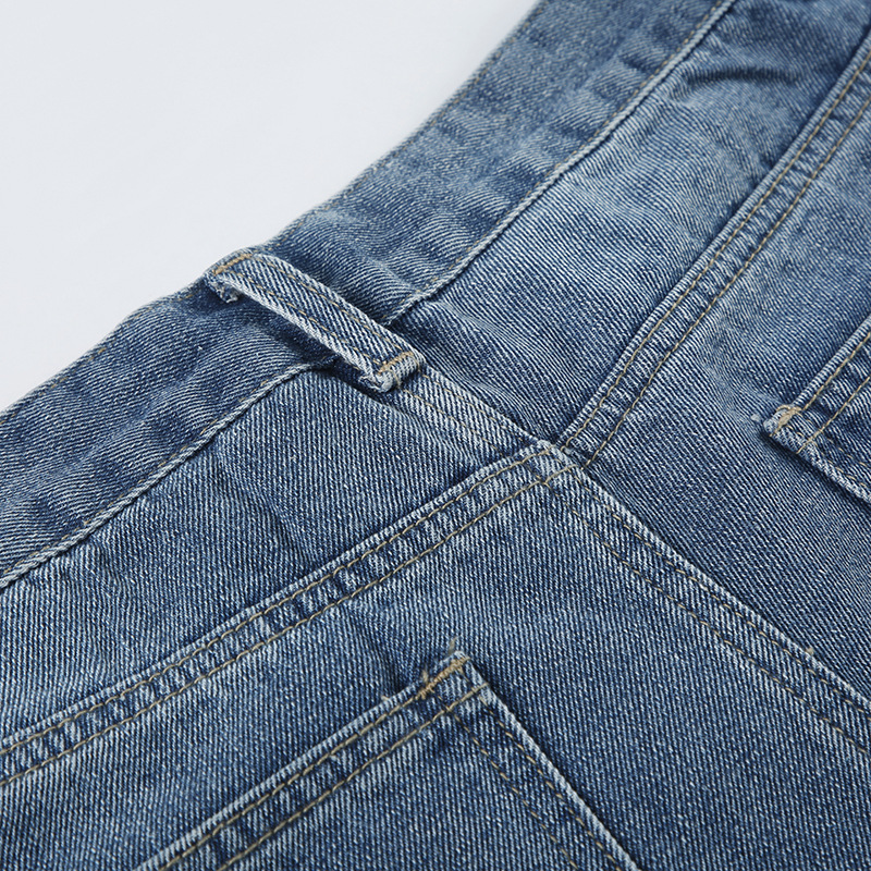 Shorts holgados de mezcla de algodón con tiro alto elevado y acabado deslavado