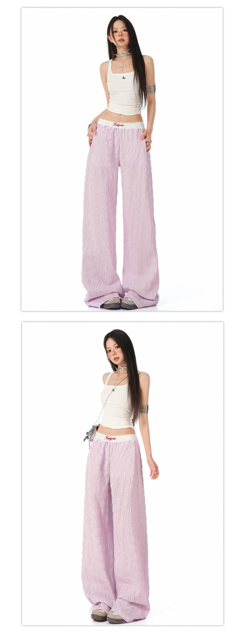 Pantalones palazzo fluidos para mujer