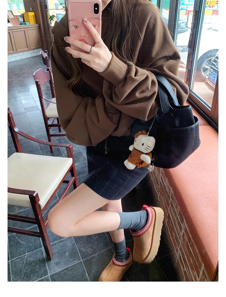 Mujeres botín boho con forro de pelo y suela gruesa