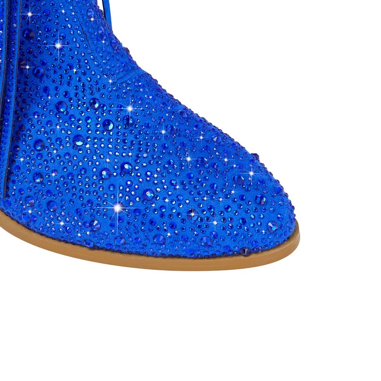 Botas altas de goma gruesas con puntera en v para mujer