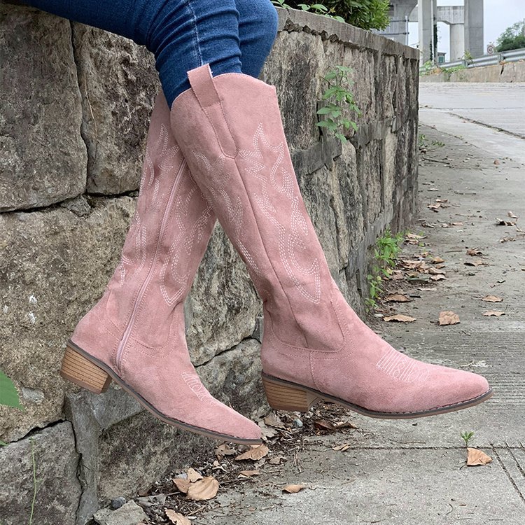 Botas de combate de tacón grueso marrón claro