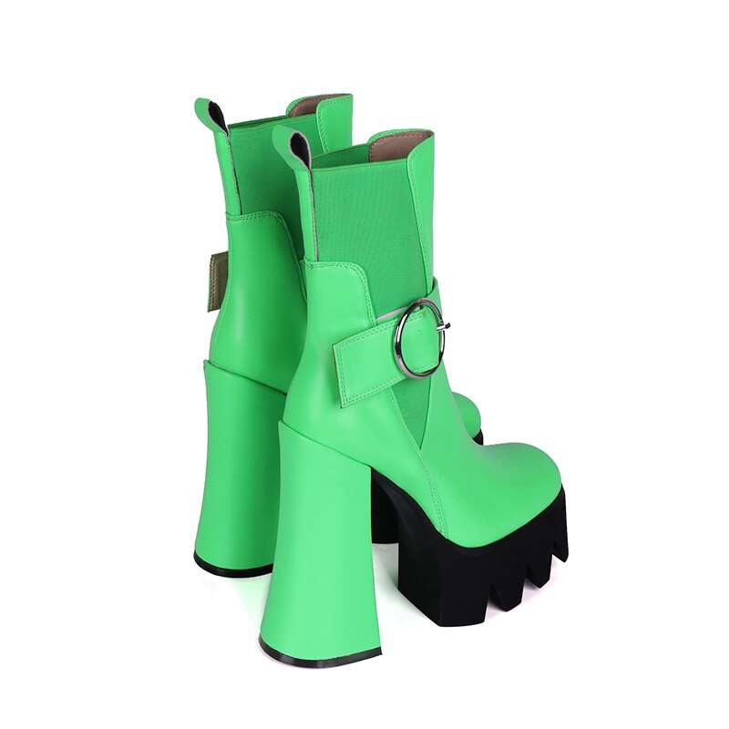 Botines elegantes de plataforma de tacón stiletto de poliuretano para mujeres