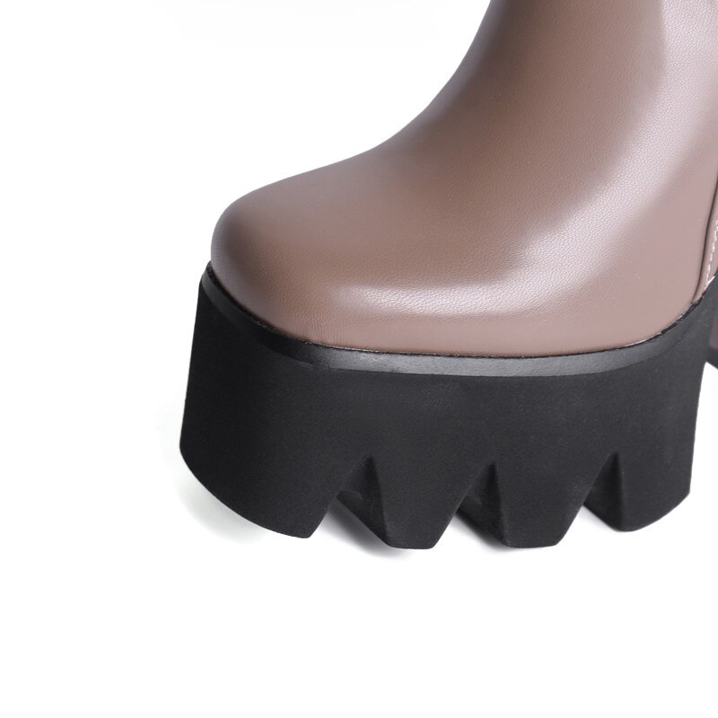 Botines elegantes de plataforma de tacón stiletto de poliuretano para mujeres