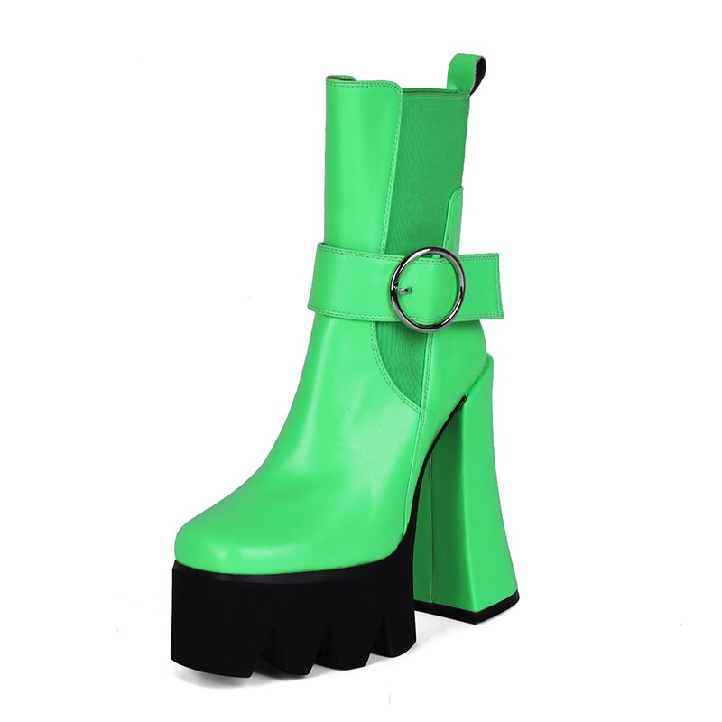 Botines elegantes de plataforma de tacón stiletto de poliuretano para mujeres