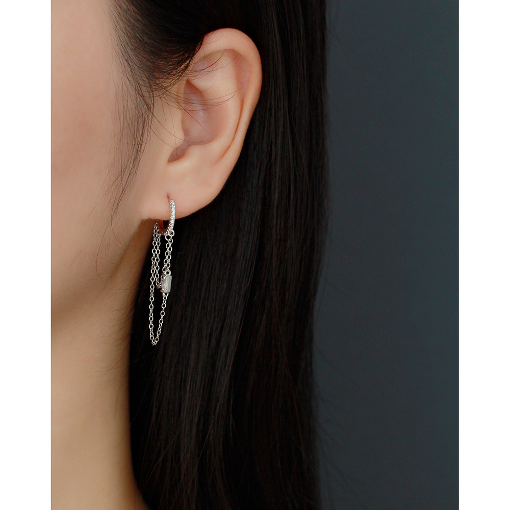 Aretes colgantes con flecos de eslabones