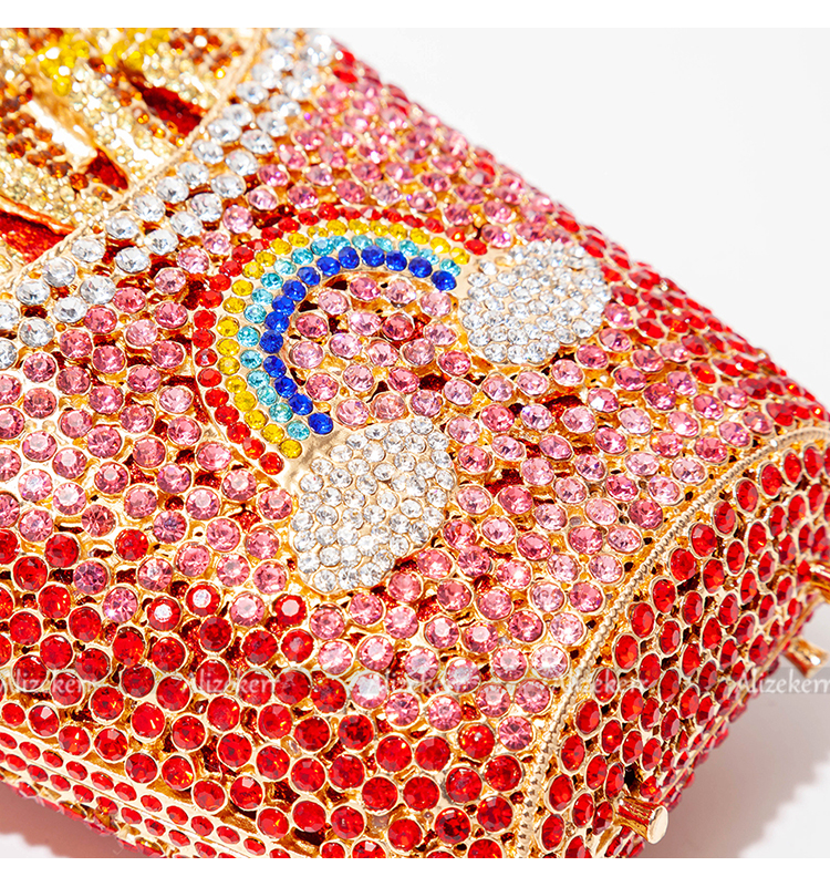 Clutch cuadrado metálico de estilo europeo