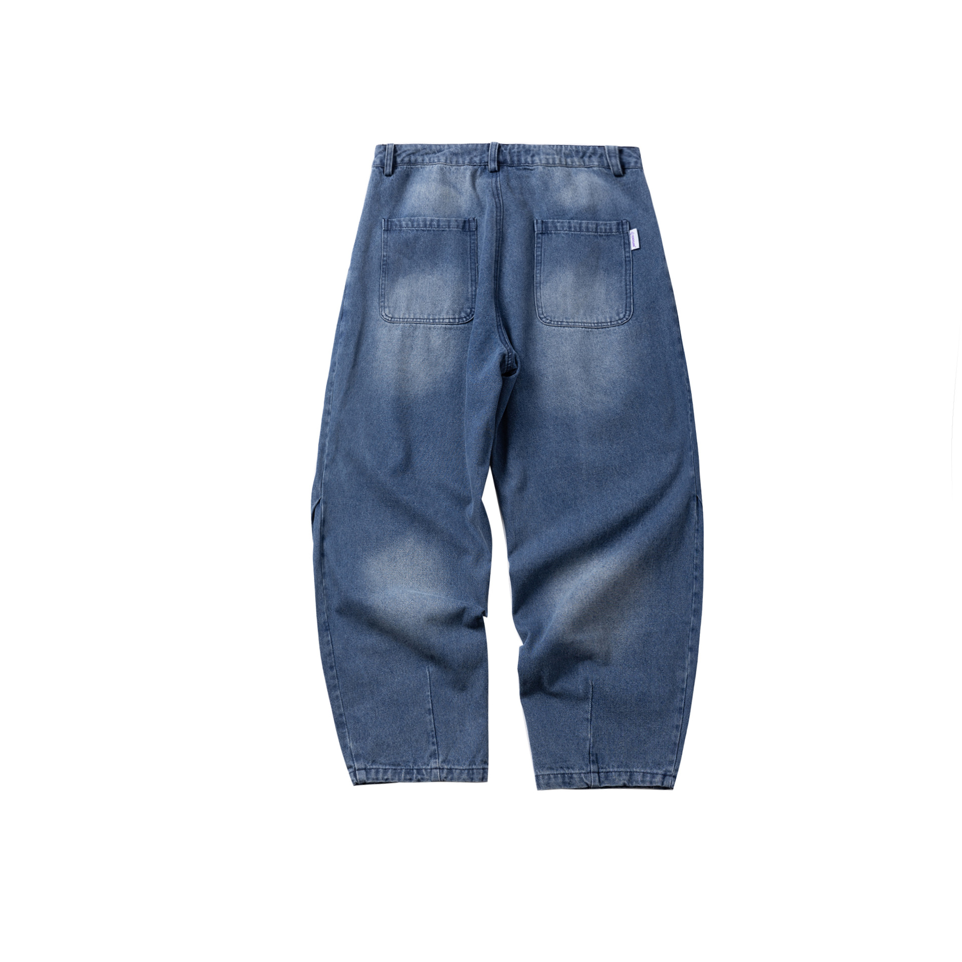 Jeans de mezclilla desgastada de corte relajado