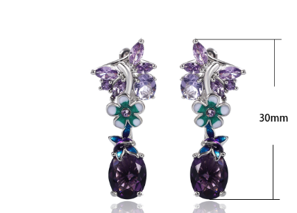 Aretes de jardín de cobre y zircón