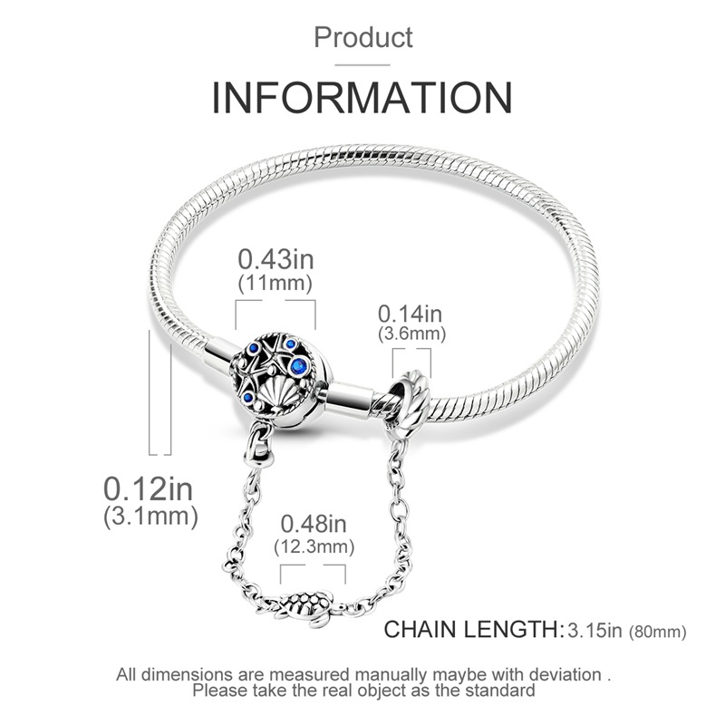 Pulsera de eslabones de cuentas hecha a mano con motivos de vida marina