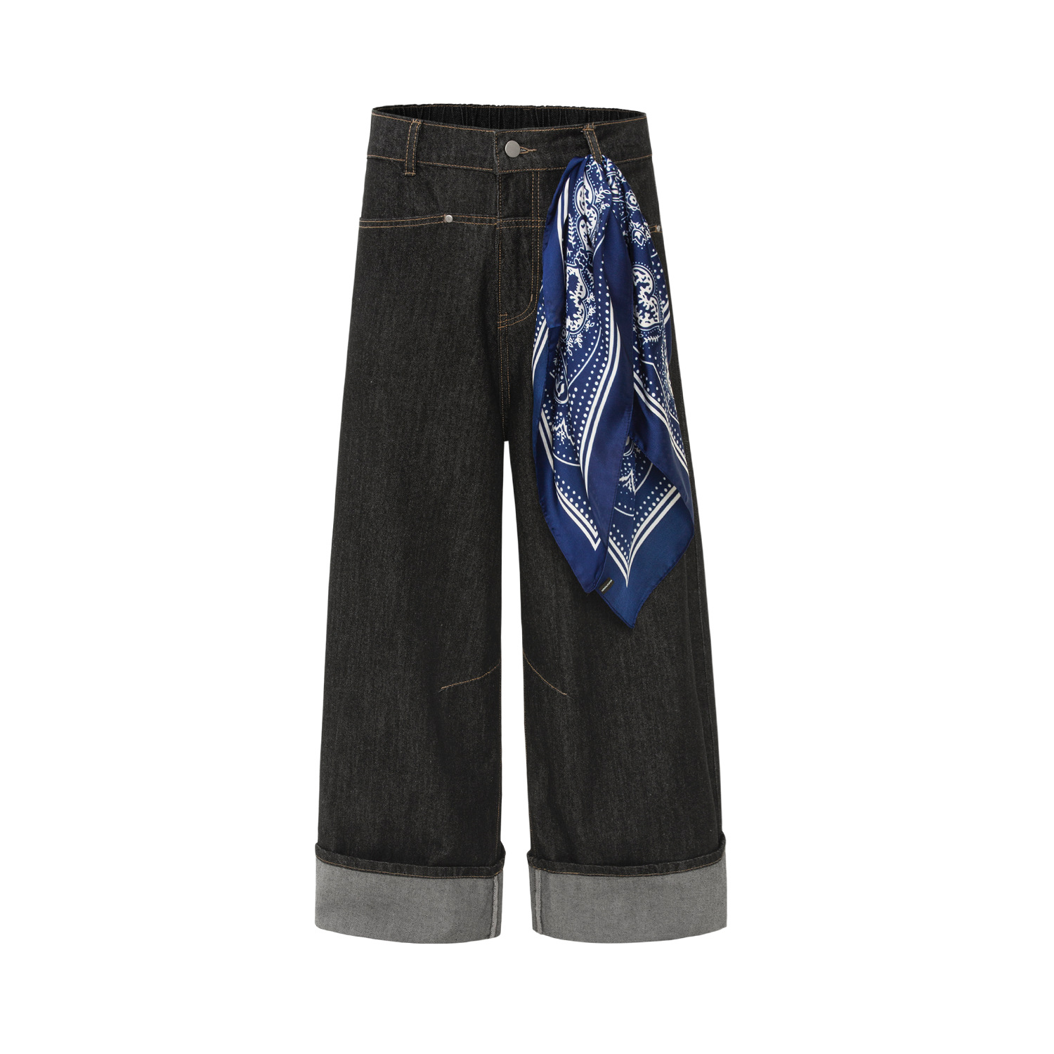 Jeans anchos urbanos retro desgastados para hombres