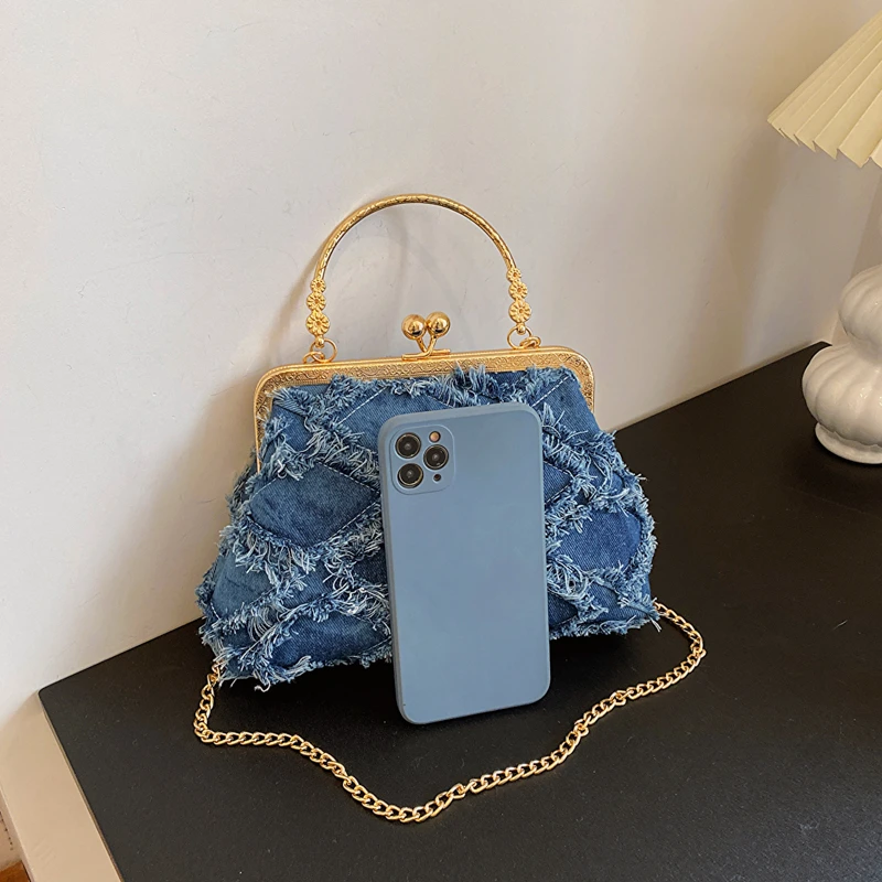 Mini bandolera de mezclilla vintage asiática para escapadas