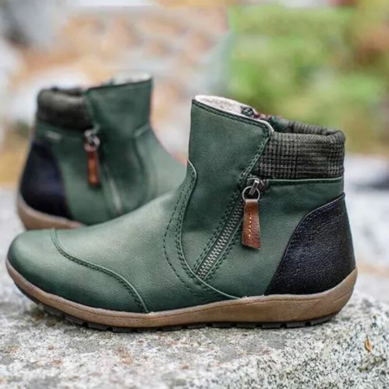 Botas de combate de caña baja con cierre lateral para ella