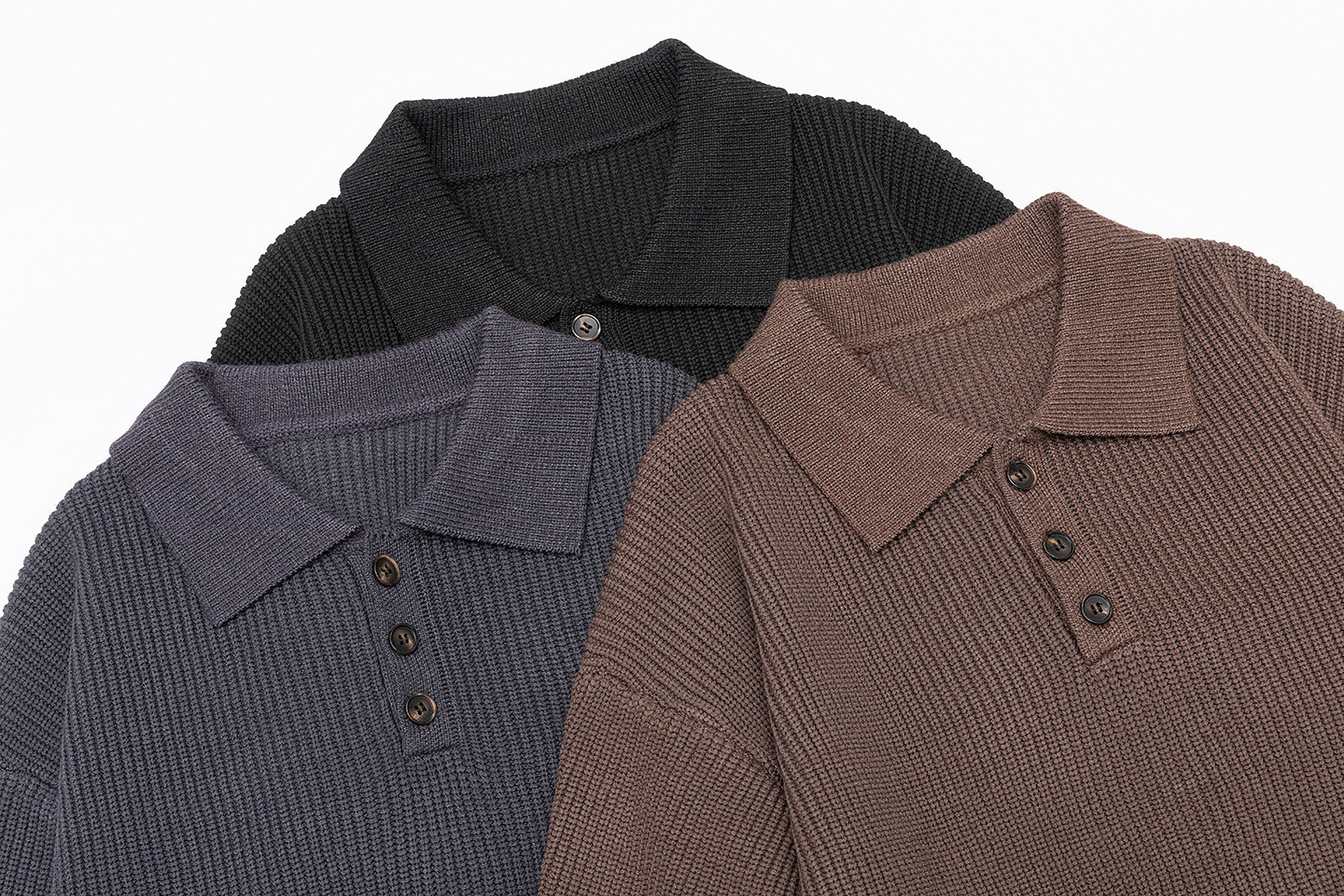 Suéter para hombre de poliéster liso con cuello redondo