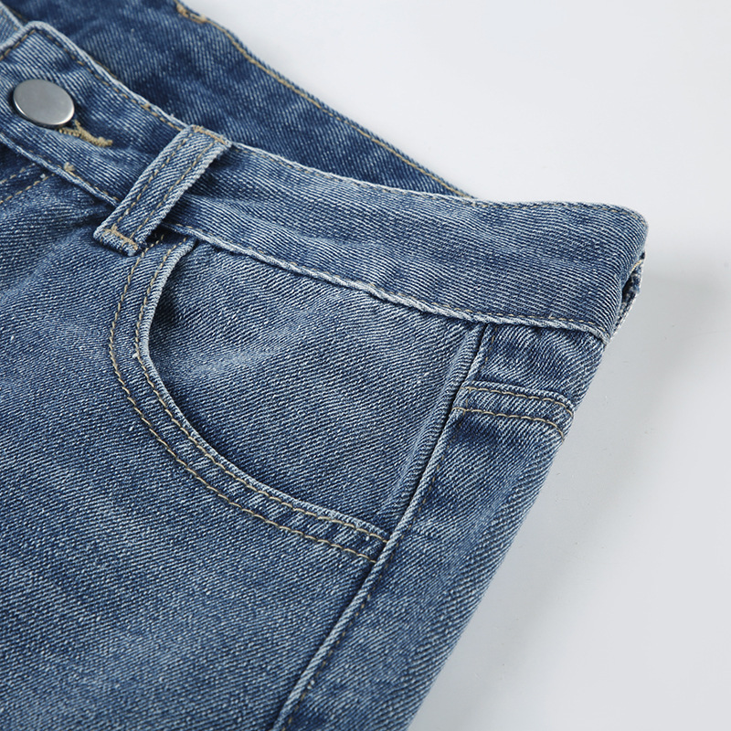 Shorts holgados de mezcla de algodón con tiro alto elevado y acabado deslavado