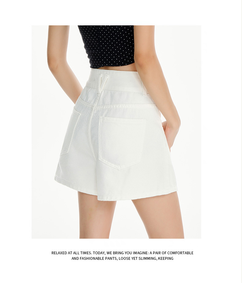Shorts de cintura elevada minimalistas acampanados