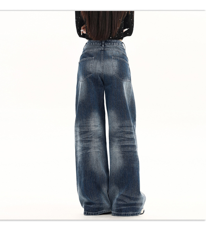 Jeans holgados de mezclilla de estilo streetwear para mujer