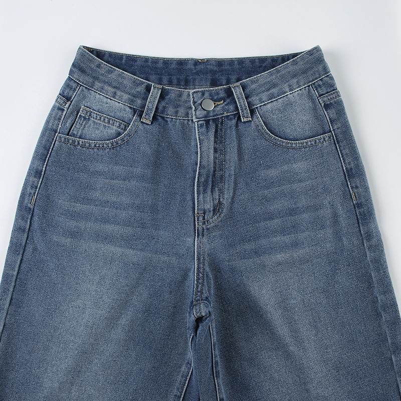 Shorts holgados de mezcla de algodón con tiro alto elevado y acabado deslavado