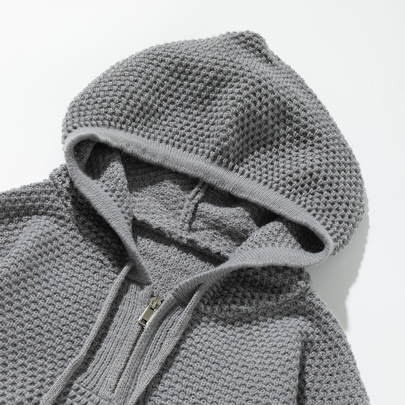 Sudadera con capucha y cremallera de cuarto de poliéster con ajuste holgado y estampado tropical