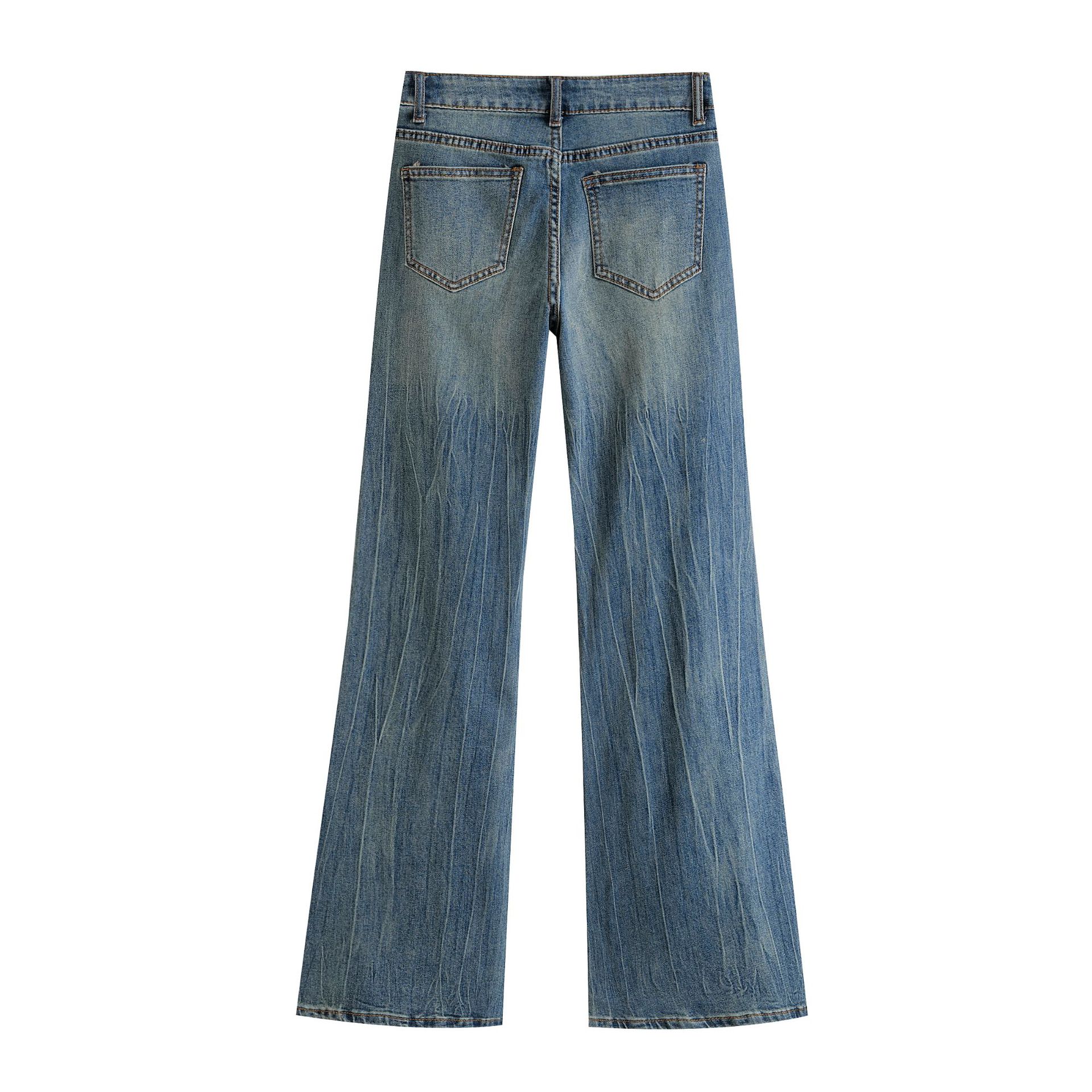 Pantalones acampanados maxi de tiro bajo ajustado a la cadera
