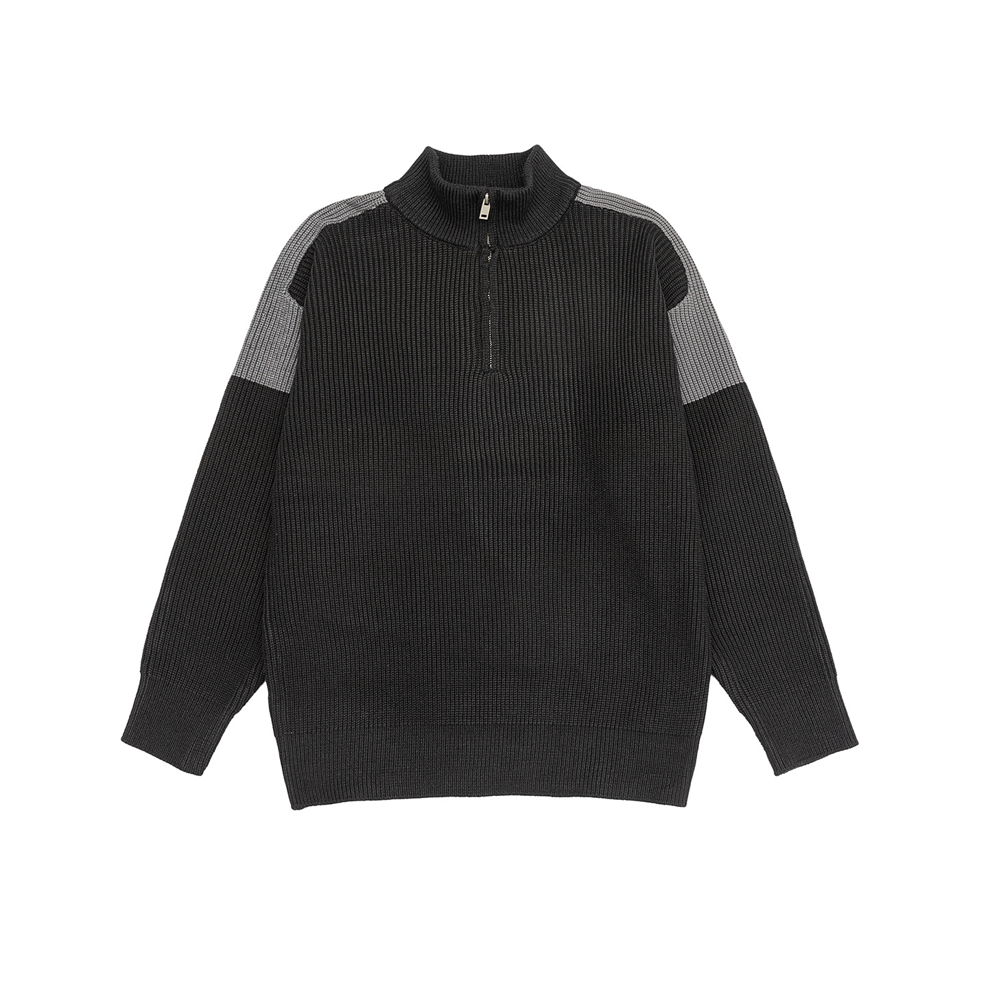 Suéter unisex de ajuste holgado con manga larga y cuello embudo