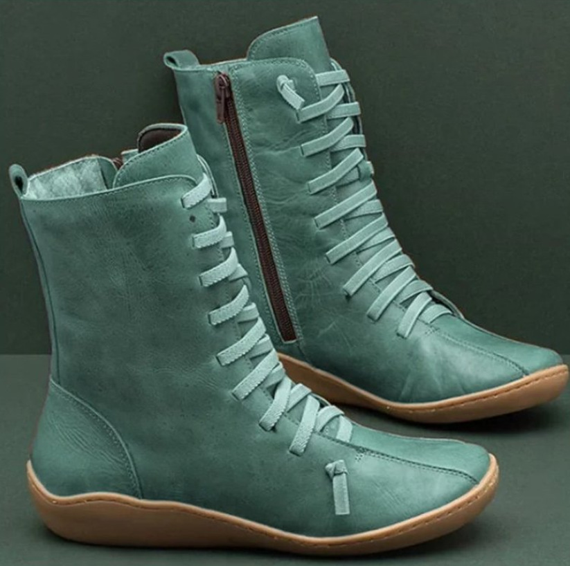 Botines holgados de cuero sintético para mujer
