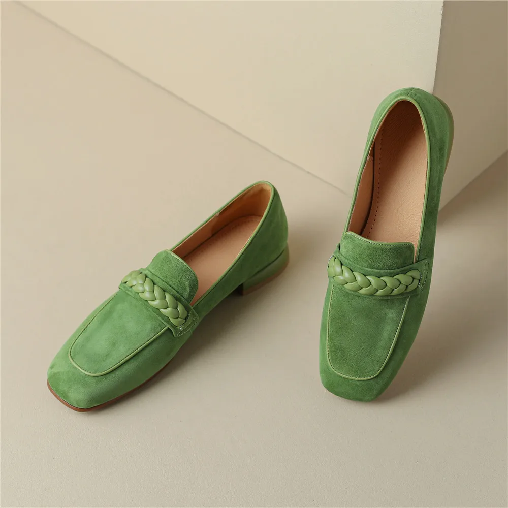 Zapatos para mujer, de uso diario y fáciles de llevar, lisos, con puntera curva