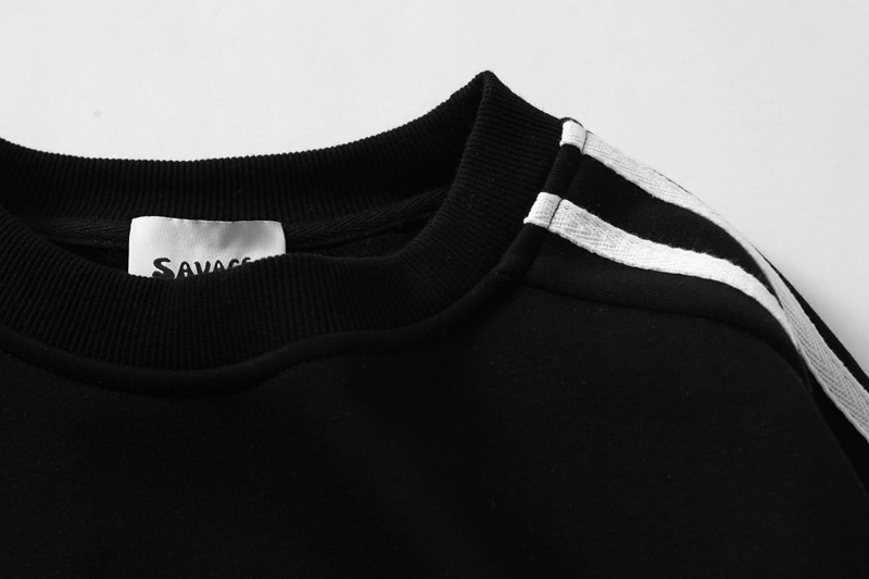 Sudadera con capucha holgada de algodón a rayas para hombre