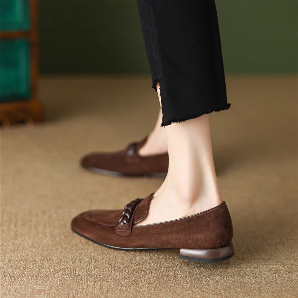 Zapatos para mujer, de uso diario y fáciles de llevar, lisos, con puntera curva