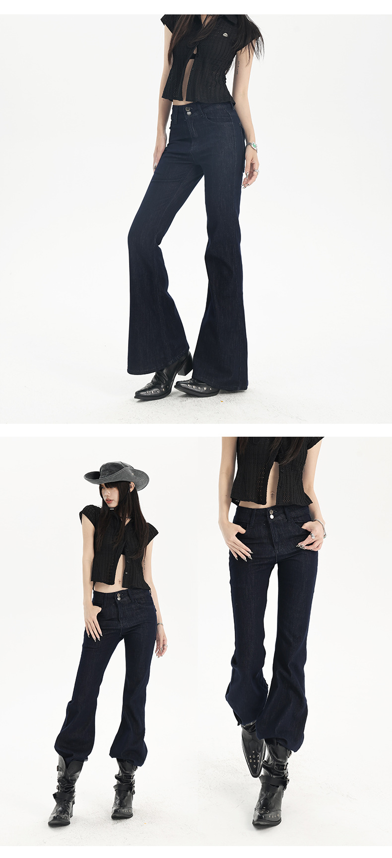 Jeans hipster para mujer con control de abdomen