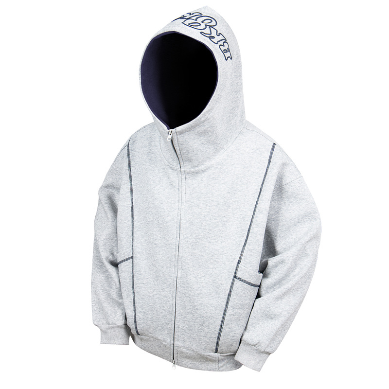 Sudadera con capucha y cremallera de estilo callejero, de ajuste relajado, con estampado de letras