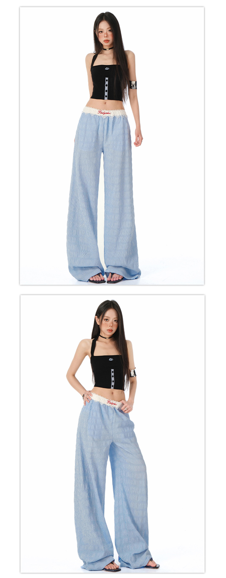 Pantalones palazzo fluidos para mujer