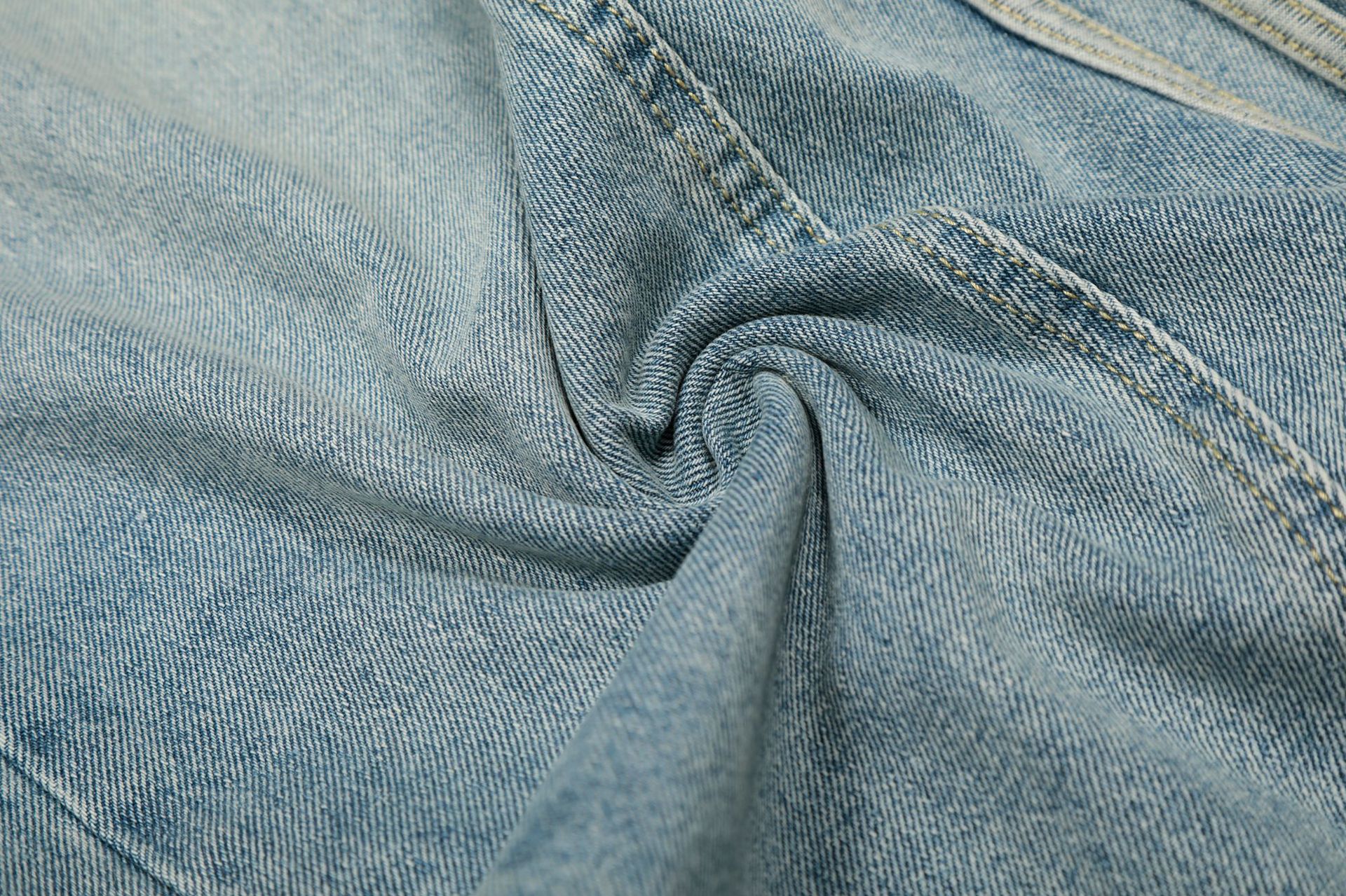 Pantalones vaqueros holgados retro de índigo lavado a la piedra con ribete de contraste