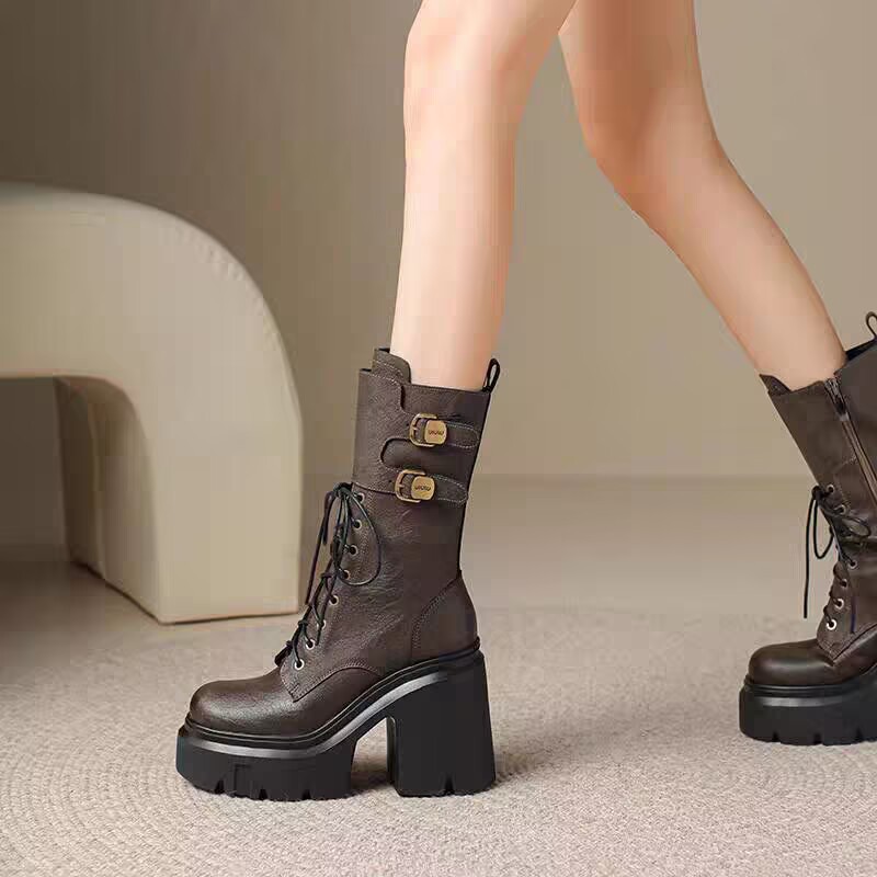 Botas de plataforma gruesas para mujer