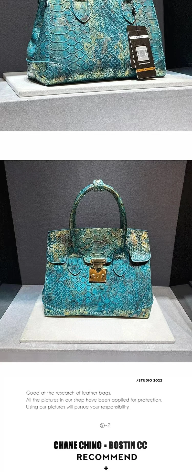Bolso bandolera oversize para mujer con estampado de reptil