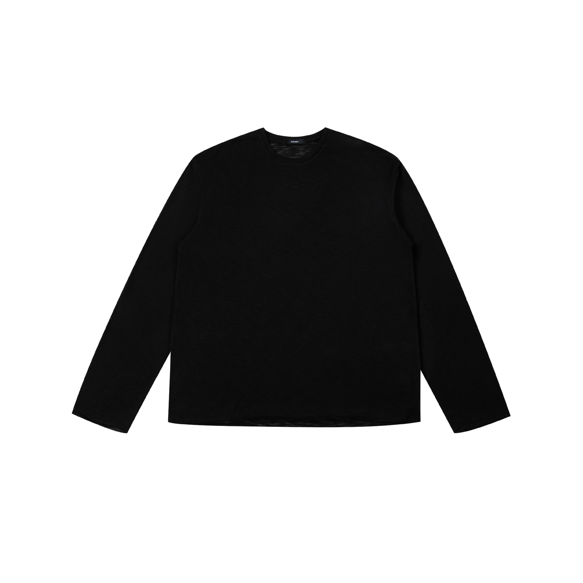 Camiseta lisa de mezcla de algodón de manga hasta la muñeca