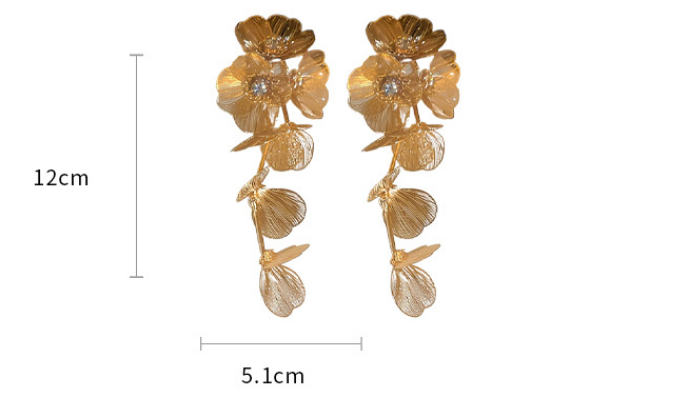 Aretes de cuentas florales de plata